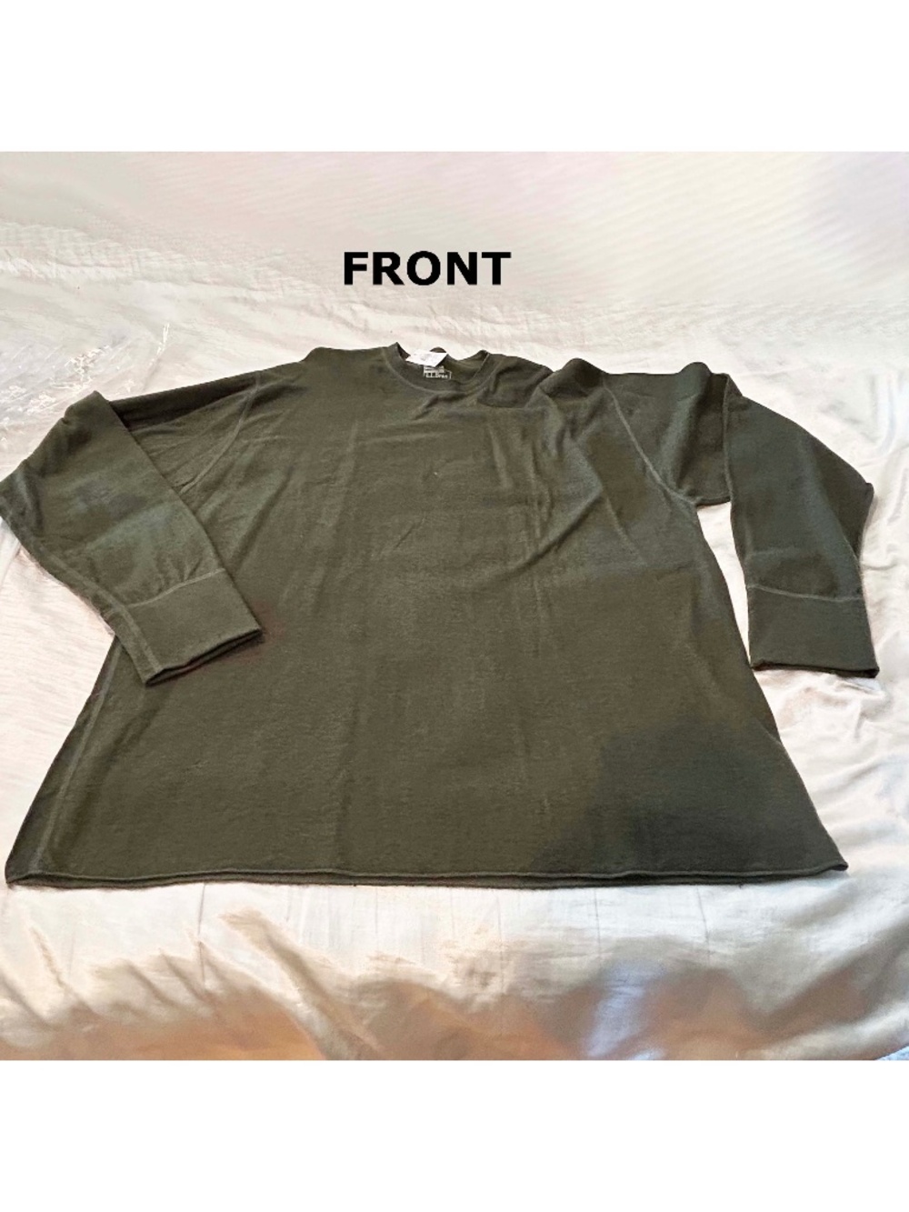 T-SHIRT, OLIVE GREEN, SIZE XXL, MADE IN CANADA, WOOL/COTTON/NYLON, TWO LAYERS,